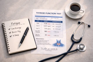 thyroid fatigue and mood changes with low energy and mental health concept