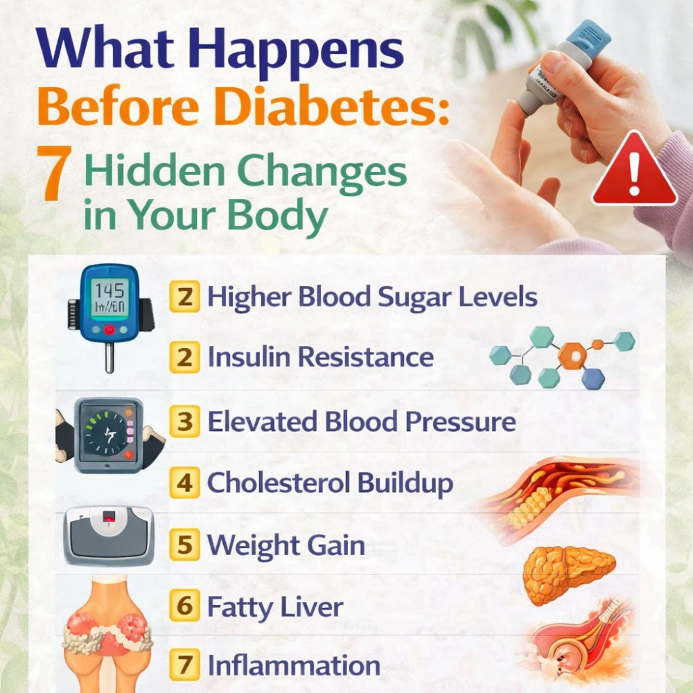 What happens before diabetes concept showing glucometer and metabolic health tools