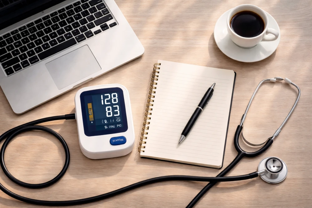 why stressful workdays affect heart health with stress and blood pressure concept