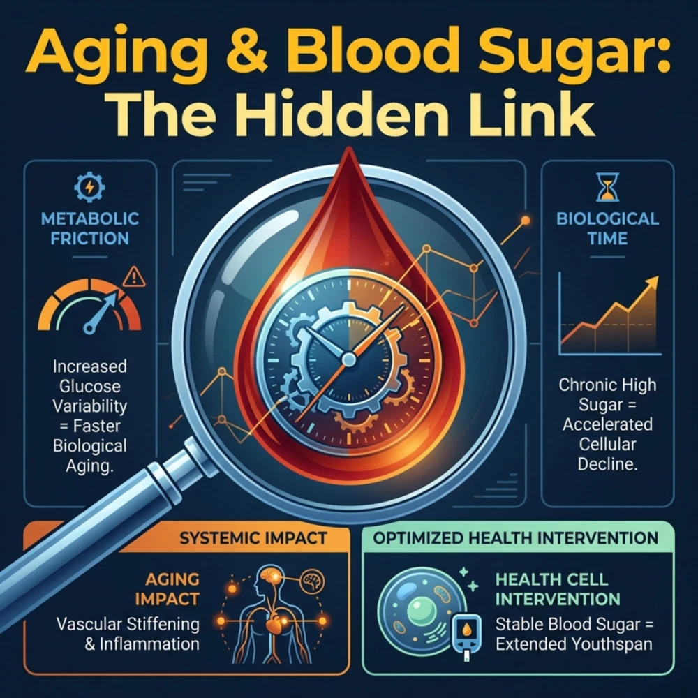 Aging increases metabolic friction leading to higher glucose variability and faster cellular decline