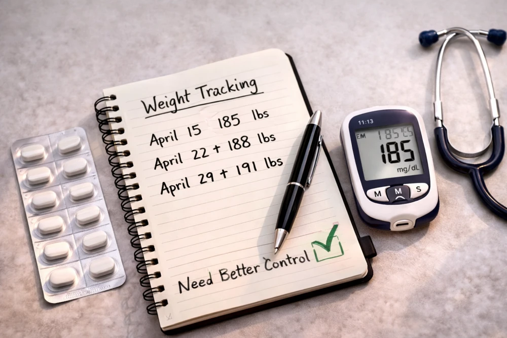 Foundayo weight loss pill with colorful design showing weight loss and medical concept