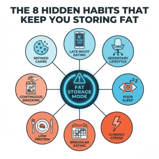 Hidden lifestyle habits like late-night eating, poor sleep, and snacking keeping body in fat storage mode
