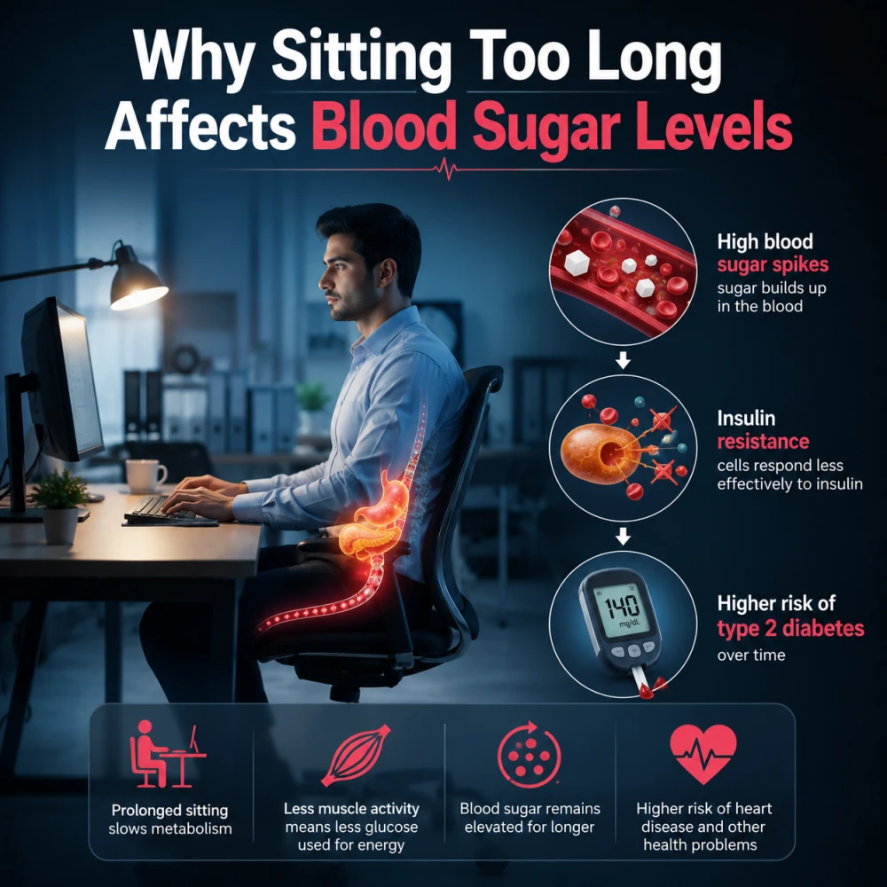 sitting too long affects blood sugar levels