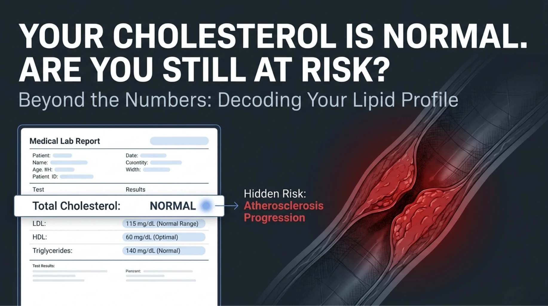 Normal cholesterol report may still hide underlying heart disease and atherosclerosis risk