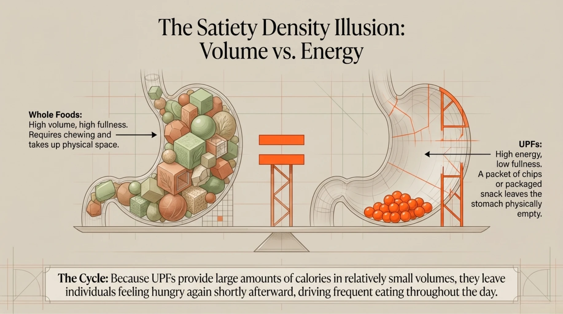 Whole foods providing greater fullness and satiety compared with calorie-dense ultra-processed foods