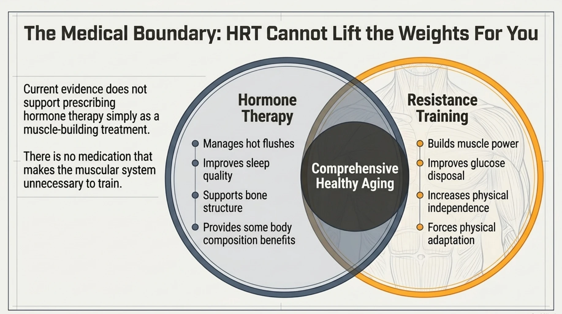 Comparison of hormone therapy and resistance training for healthy ageing, muscle strength, glucose disposal and physical independence during menopause