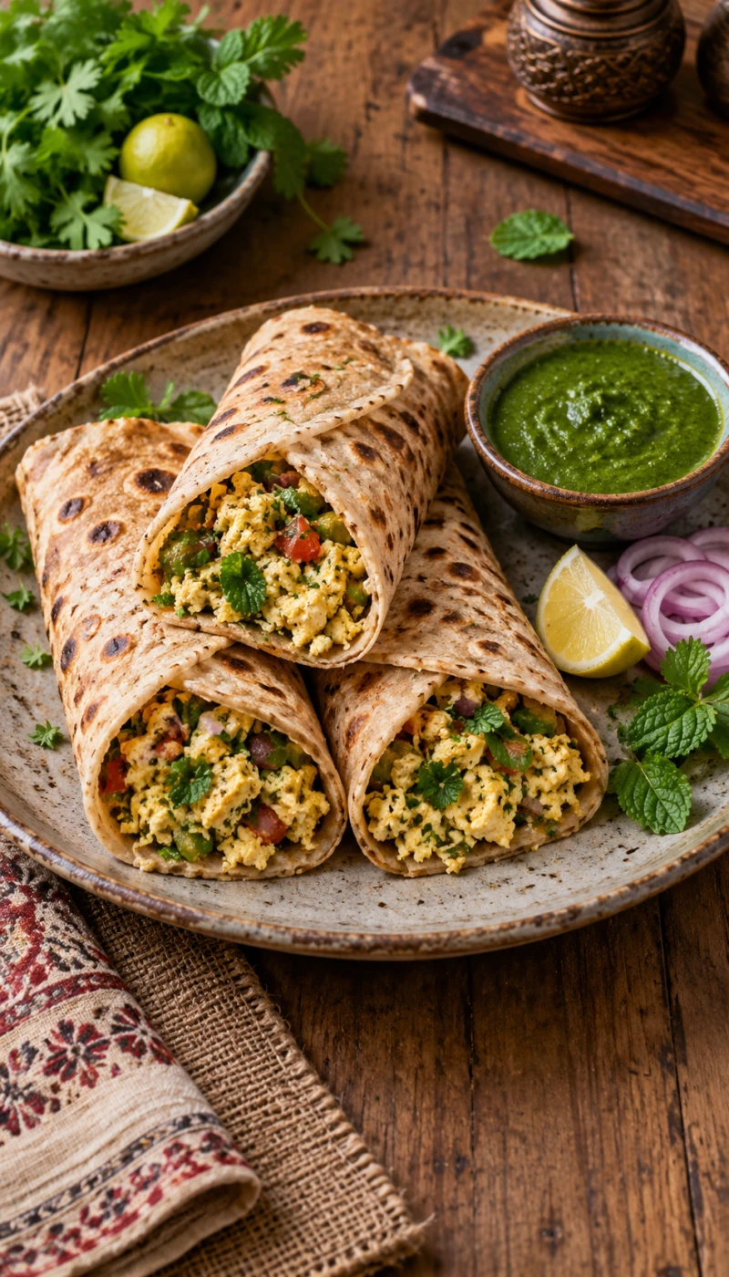 Coriander-Mint Egg Wrap