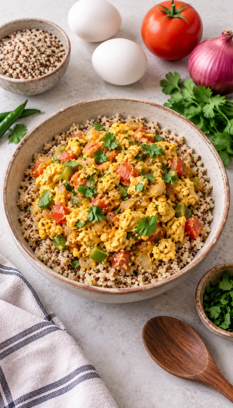 Egg Bhurji Quinoa Bowl