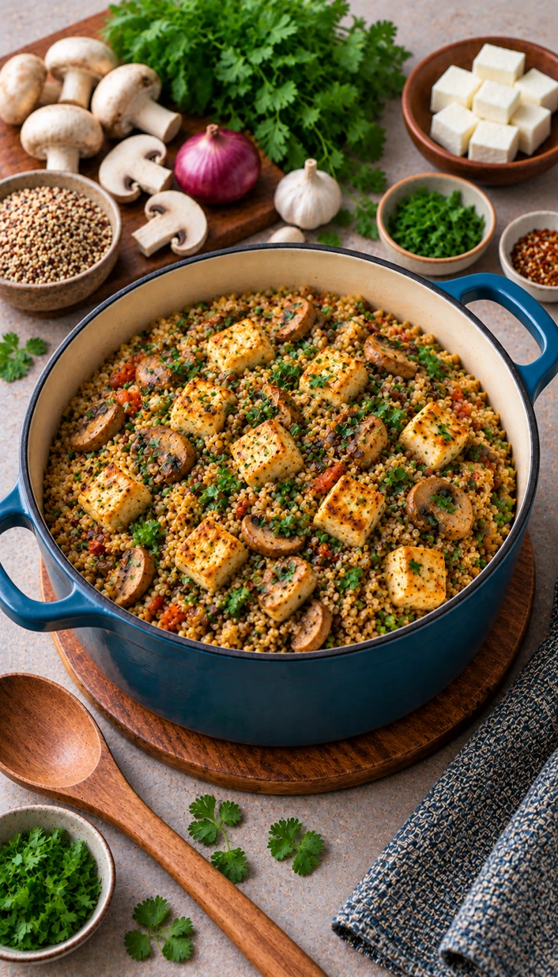 One-Pot Mushroom Paneer Quinoa