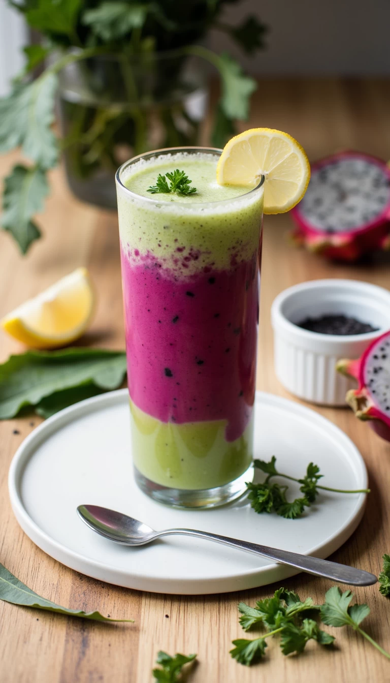 Dragon fruit and bathua green smoothie