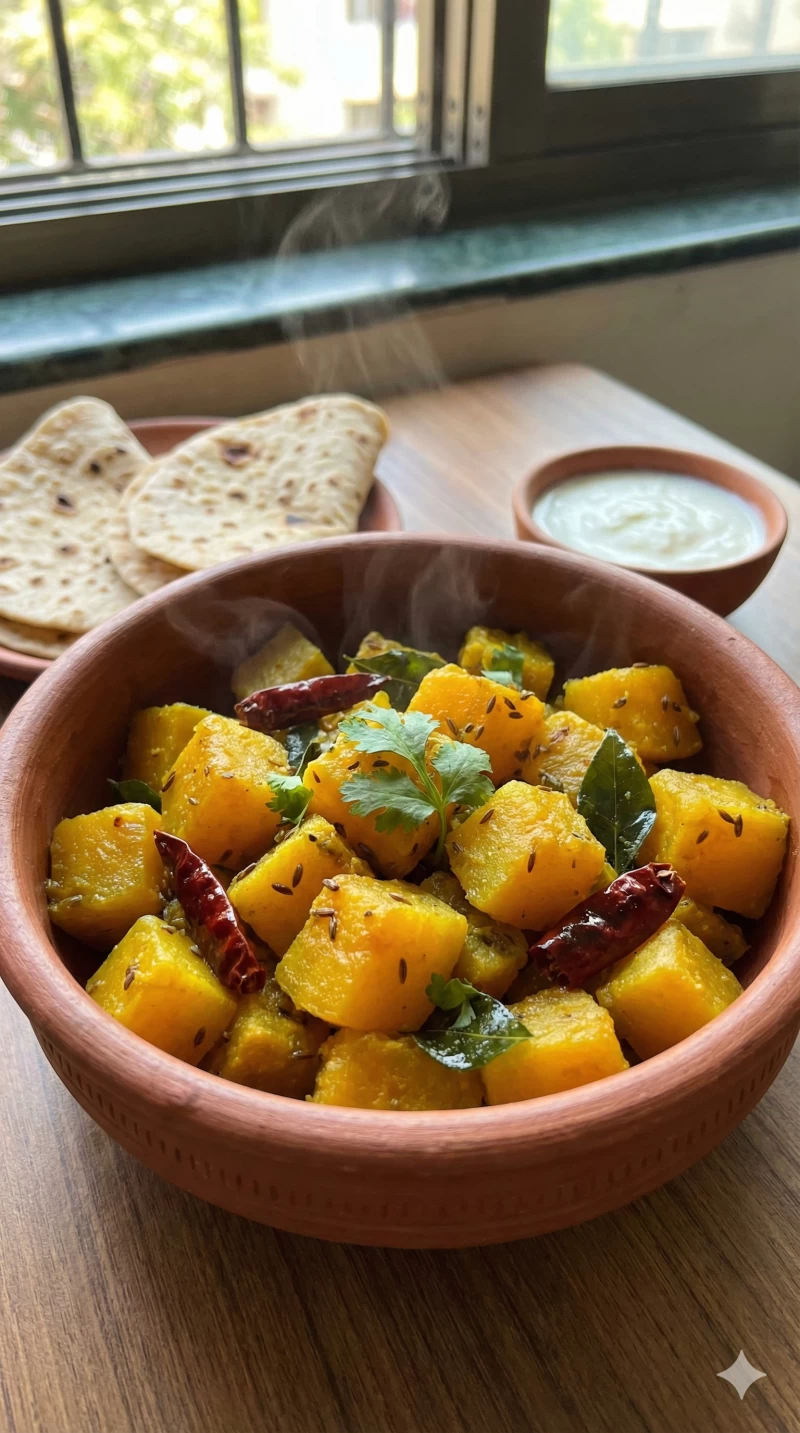 Pumpkin (Kaddu) Jeera Sabzi