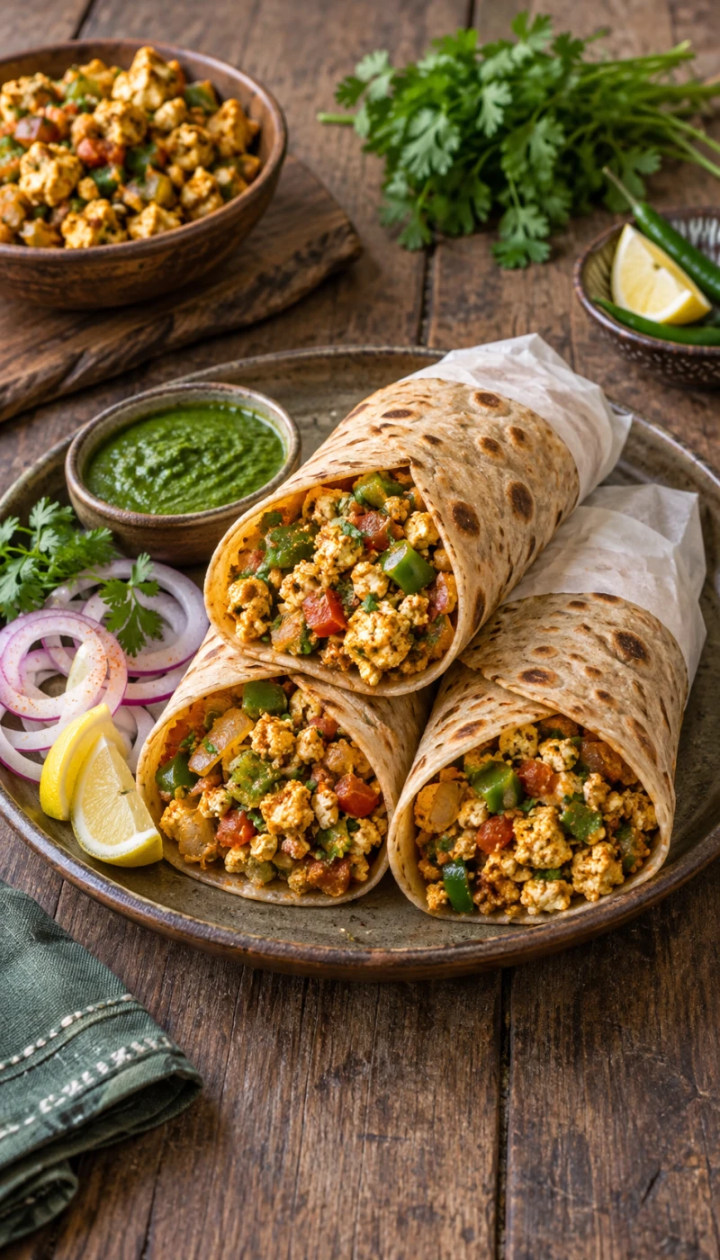 Dry Paneer Bhurji Wrap