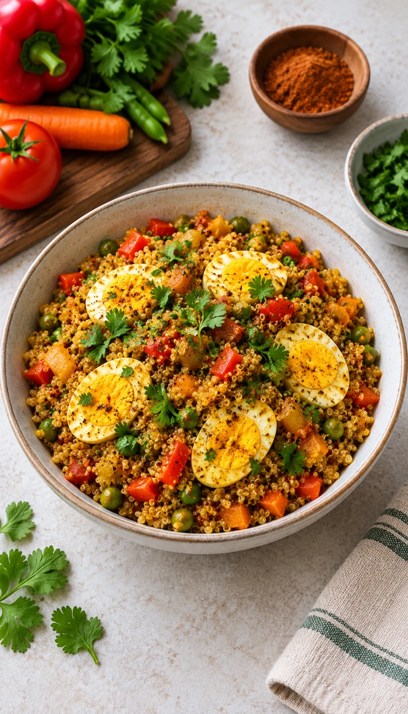 Vegetable Masala Egg Quinoa