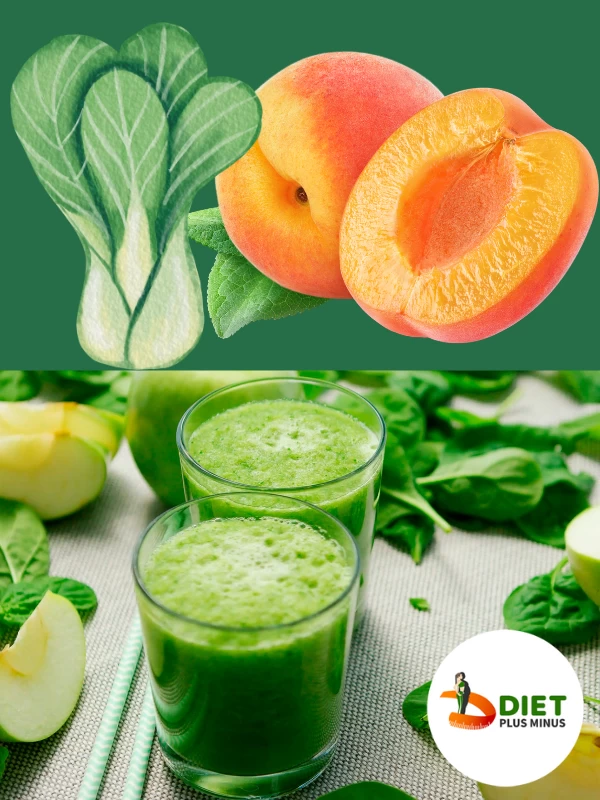 Bokchoy and peach green smoothie