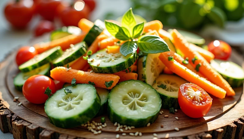 Cucumber, Carrot and Tomato Salad
