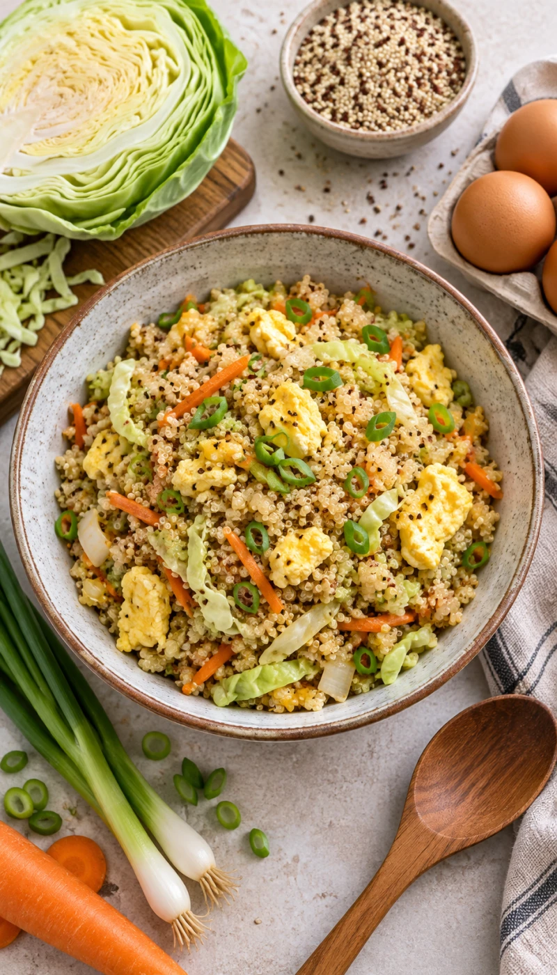 Cabbage Egg Quinoa Stir-Fry