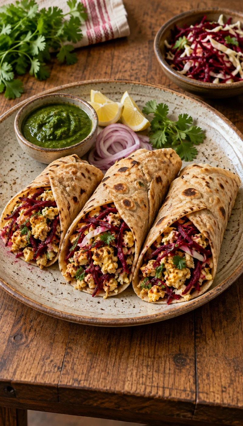 Beetroot-Cabbage Egg Wrap
