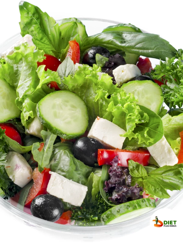 Diet +/- Salad 2 (Lettuce, Cucumber, Carrot, Veg Mayonnaise)