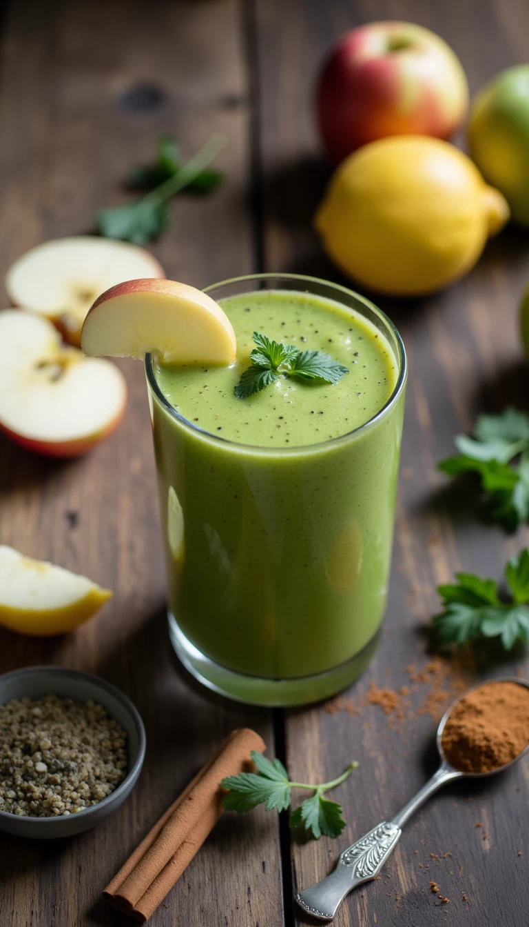 Apple and bathua green smoothie