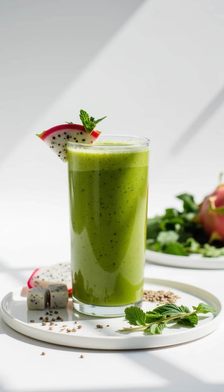 Hemp and dragon fruit green smoothie