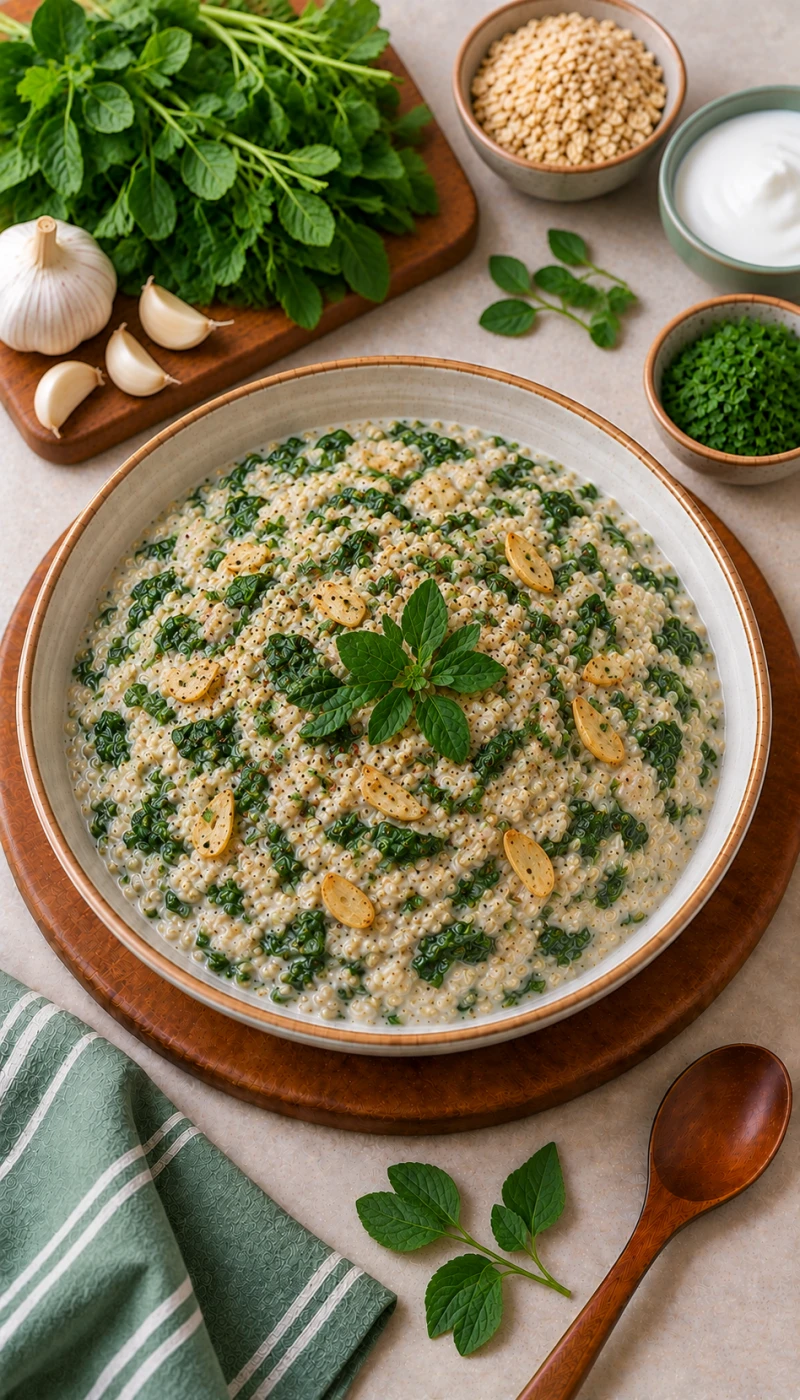 Methi and Garlic Oats Curd Bowl