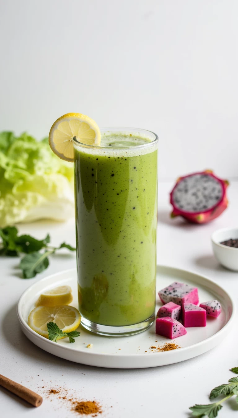 Lettuce and dragon fruit green smoothie