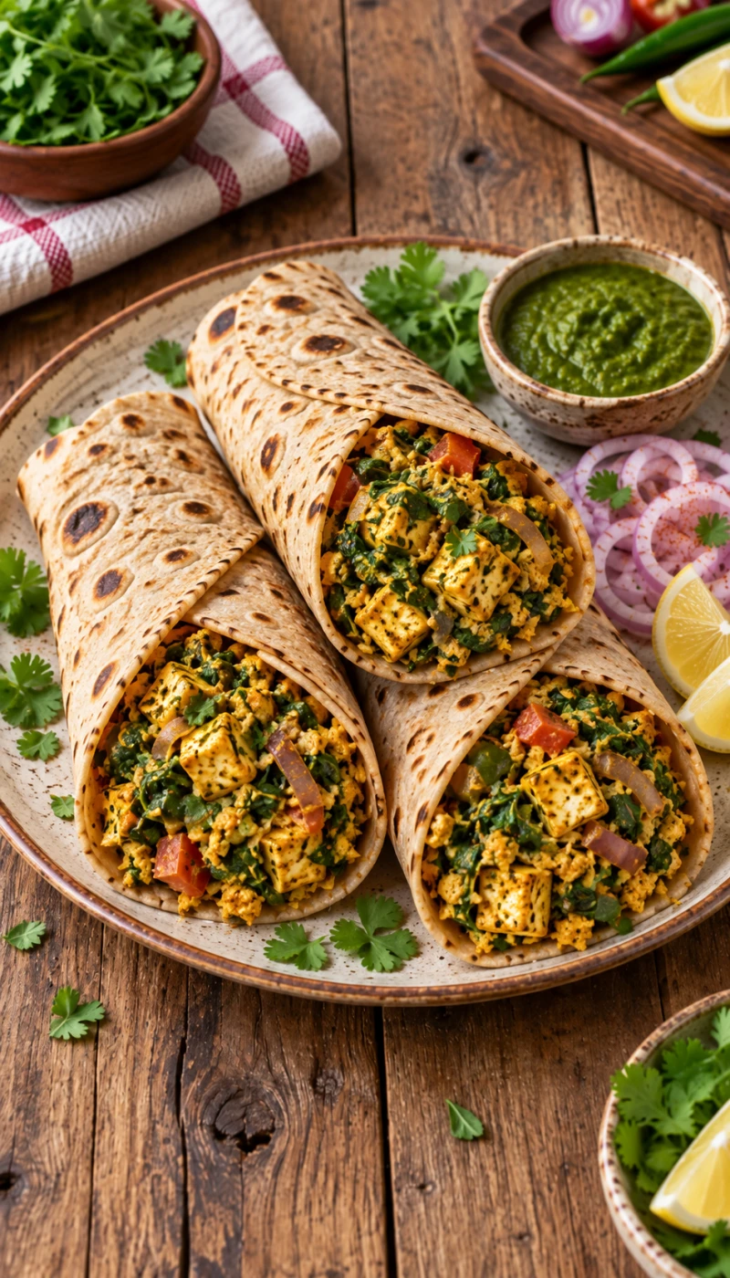 Methi Besan-Paneer Wrap