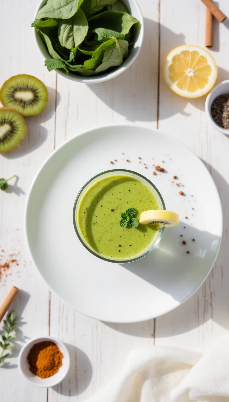 Amaranth and kiwi green smoothie