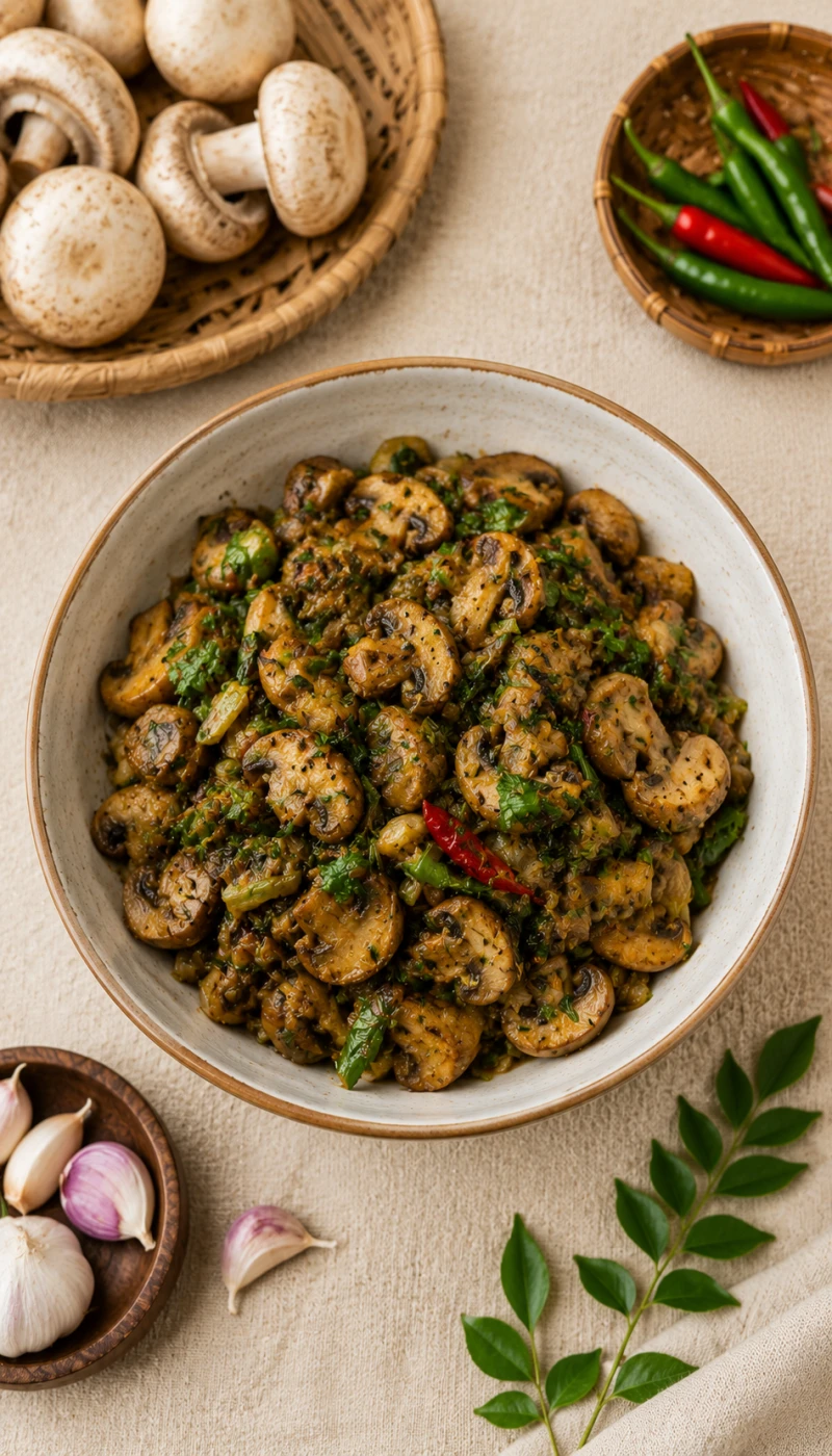 Mushroom Bhaji (Assamese Style)
