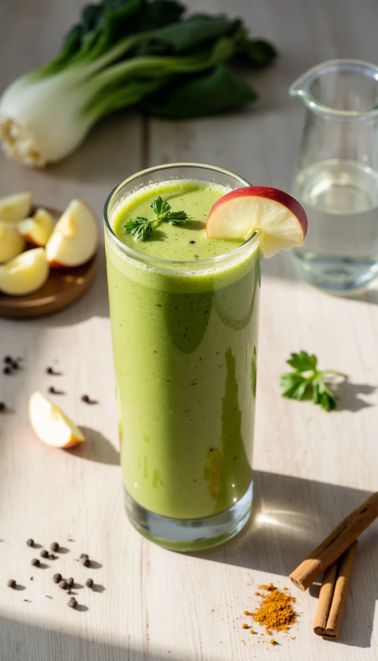 Bokchoy and apple green smoothie