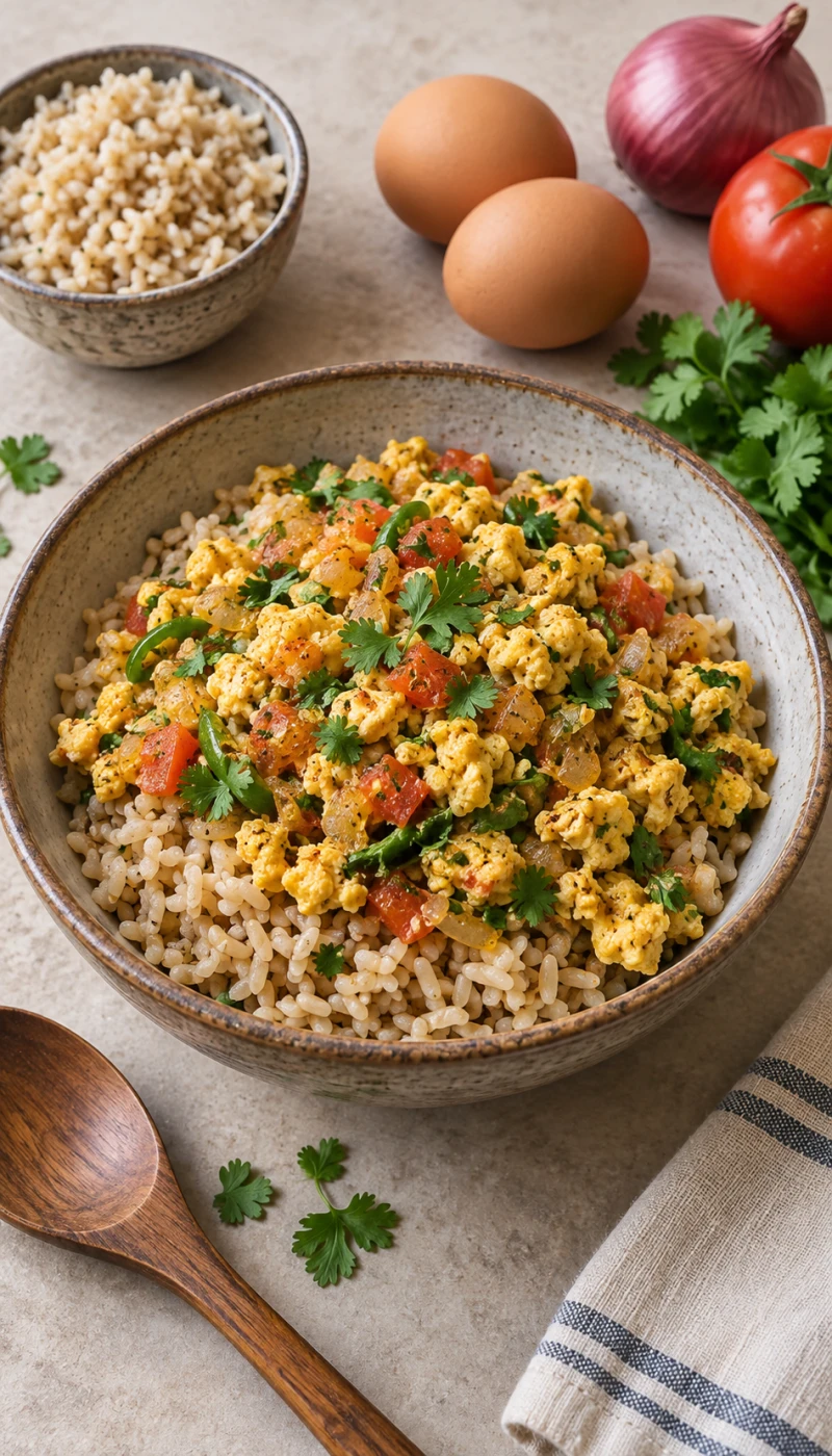 Egg Bhurji Brown Rice Bowl