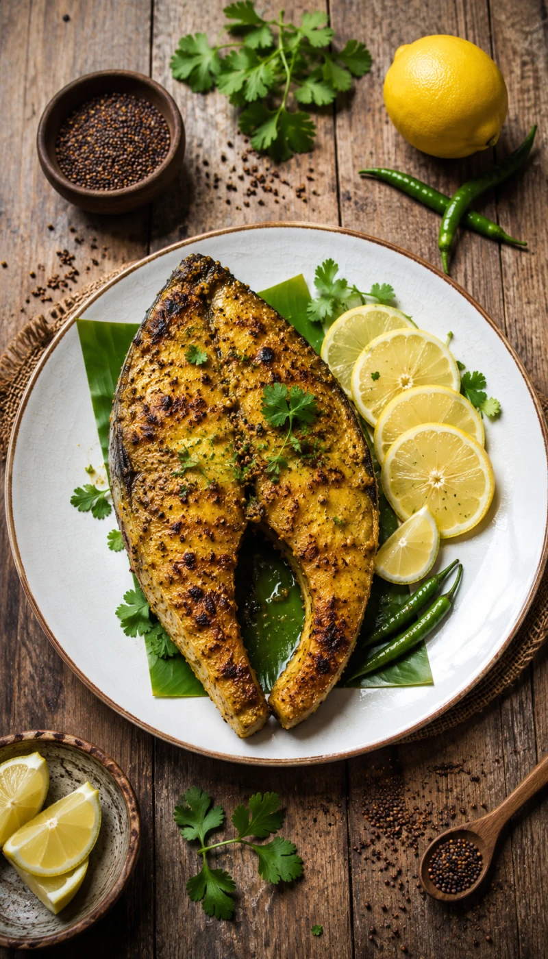 Grilled Fish with Mustard & Lemon