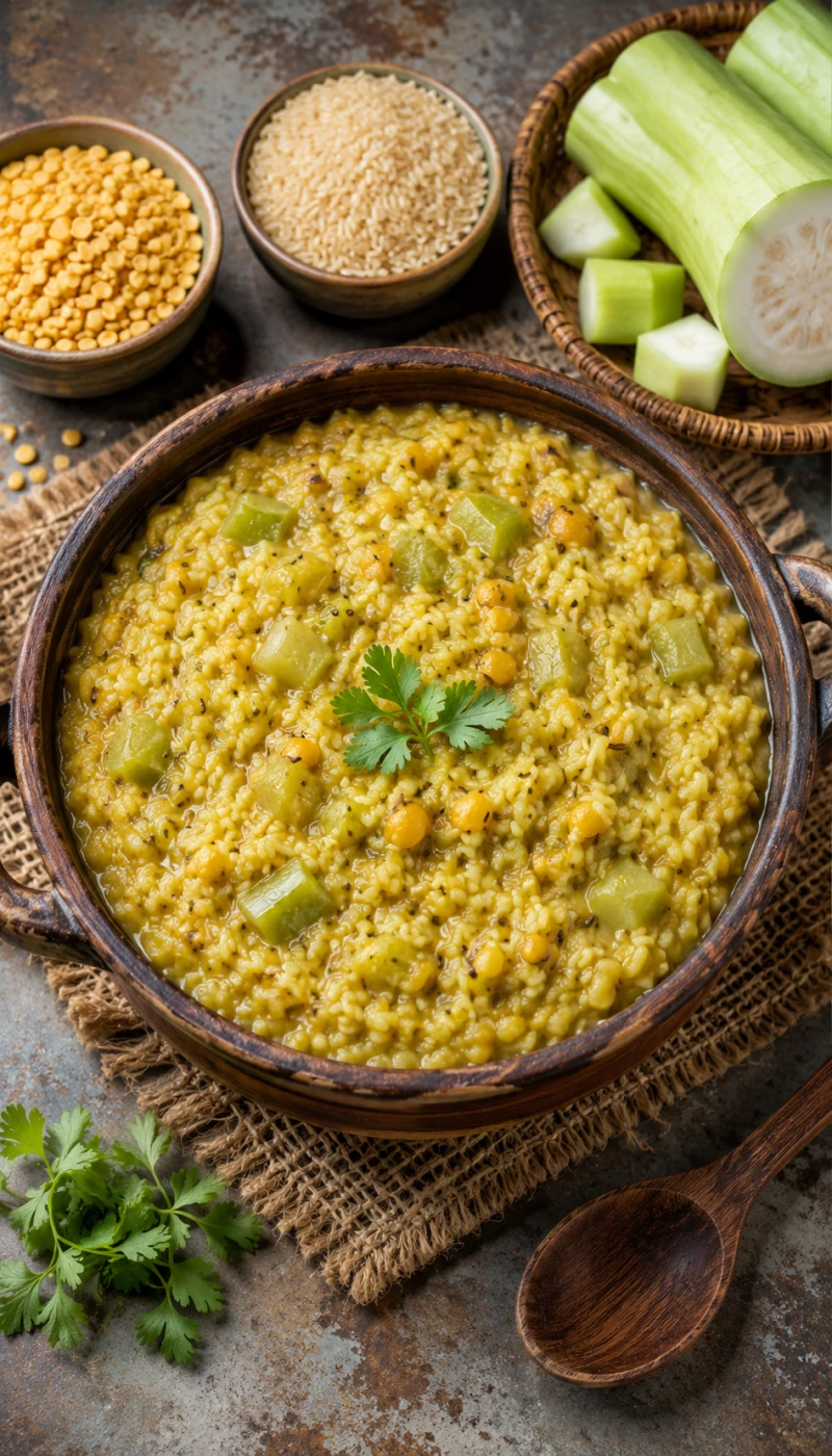 Toor Dal & Brown Rice Khichdi with Bottle Gourd