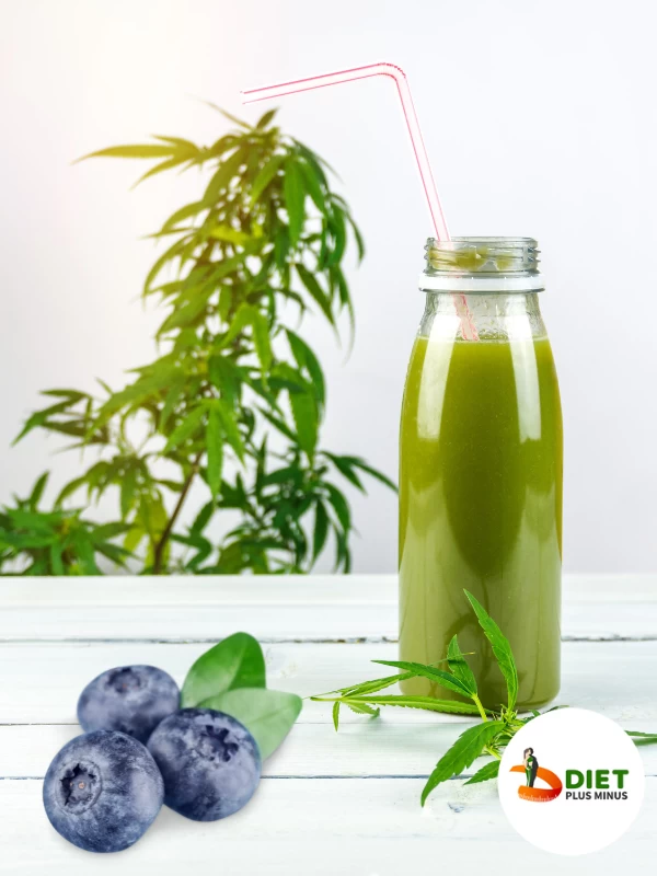 Hemp and blueberries green smoothie