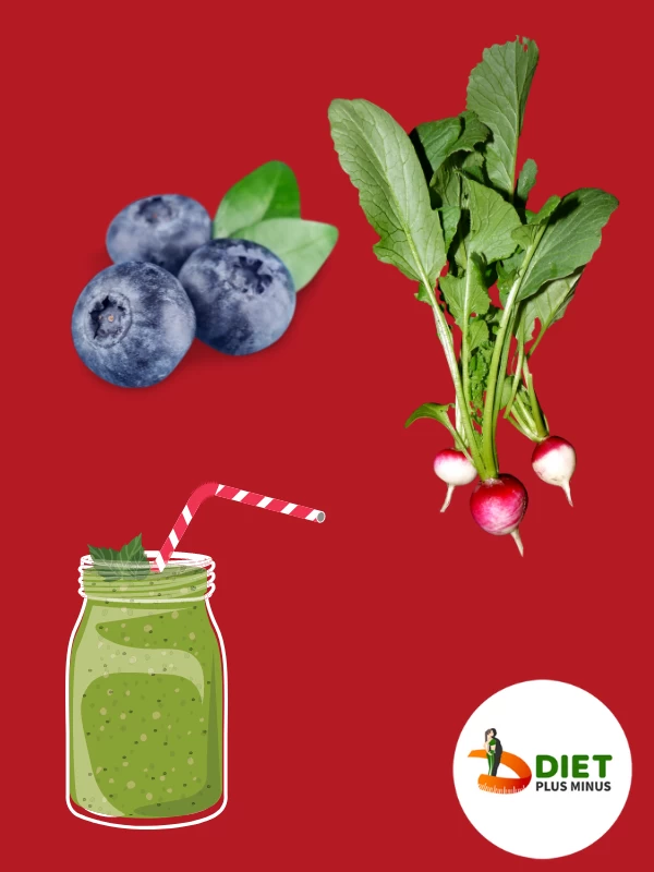 Beetroot leaves and blueberries green smoothie