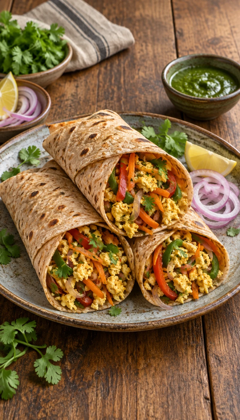 Carrot-Capsicum Egg Wrap