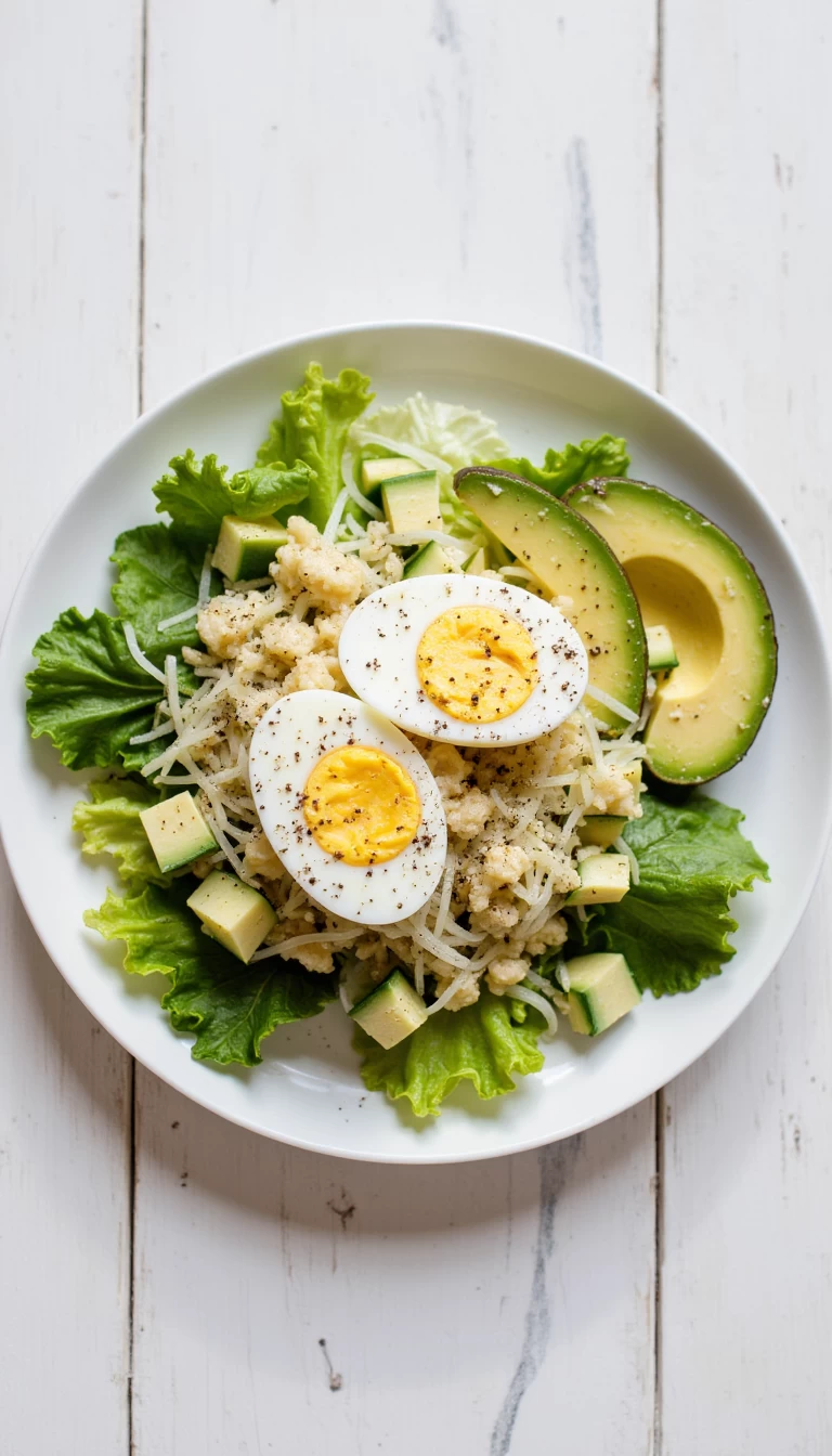 Egg with green protein pot