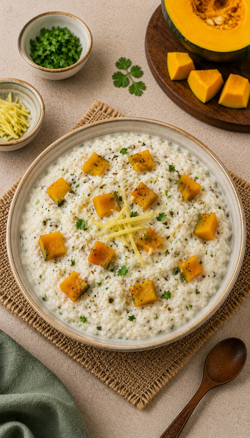Pumpkin and Ginger Protein Curd Rice
