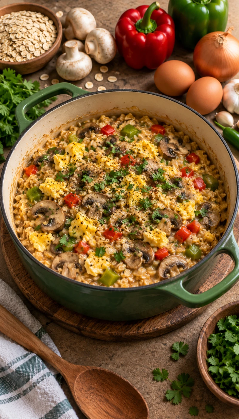 Mushroom and Pepper Egg Oats