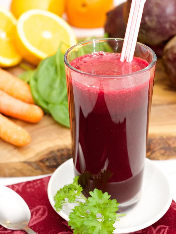 Beetroot, Carrot, Amla, and Tomato smoothie