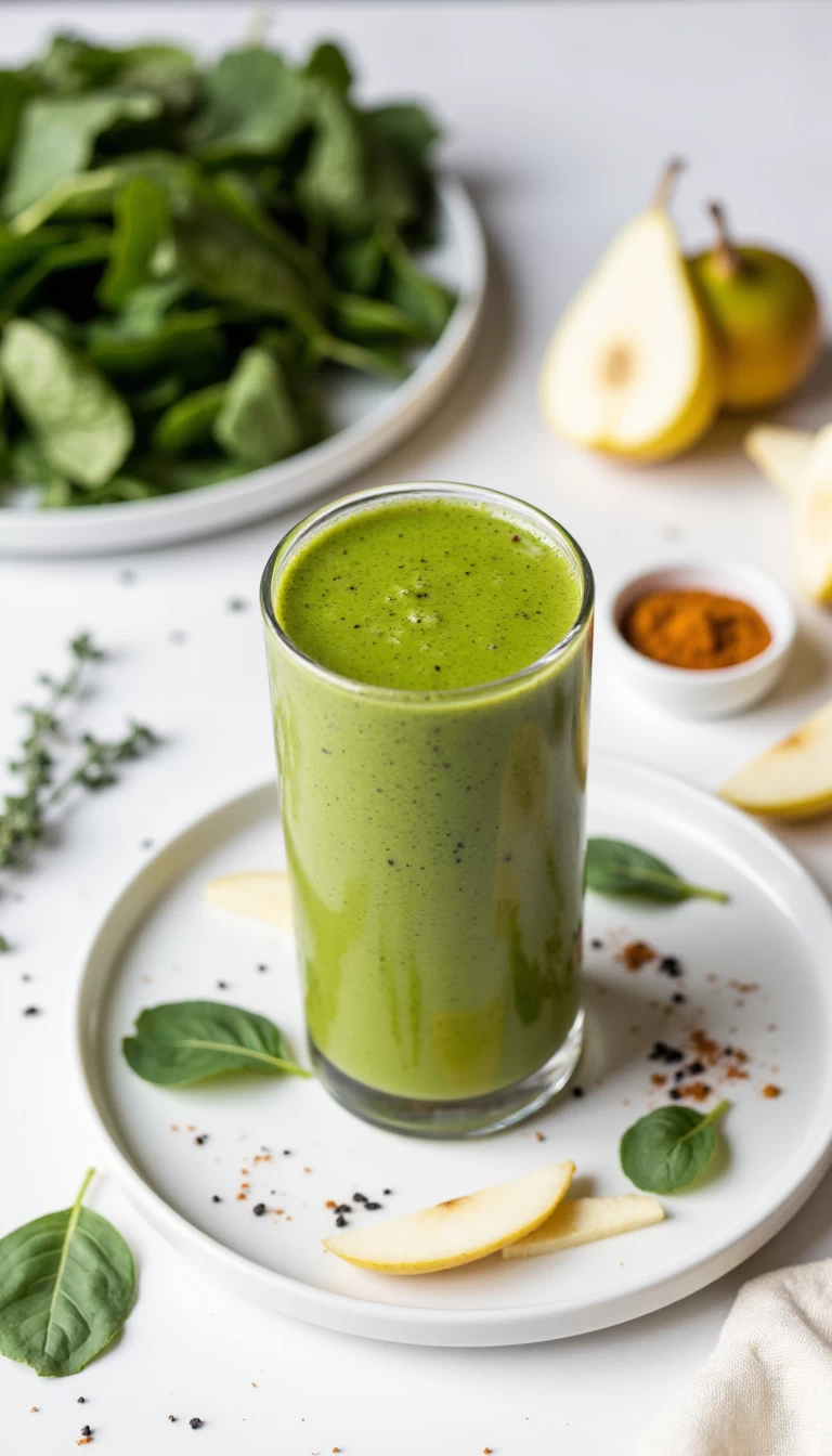 Spinach and pear green smoothie