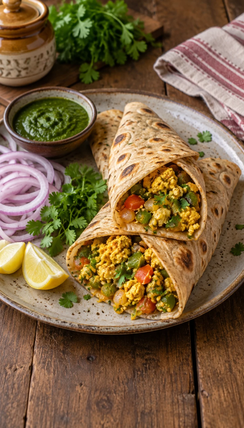 Besan-Paneer Scramble Wrap