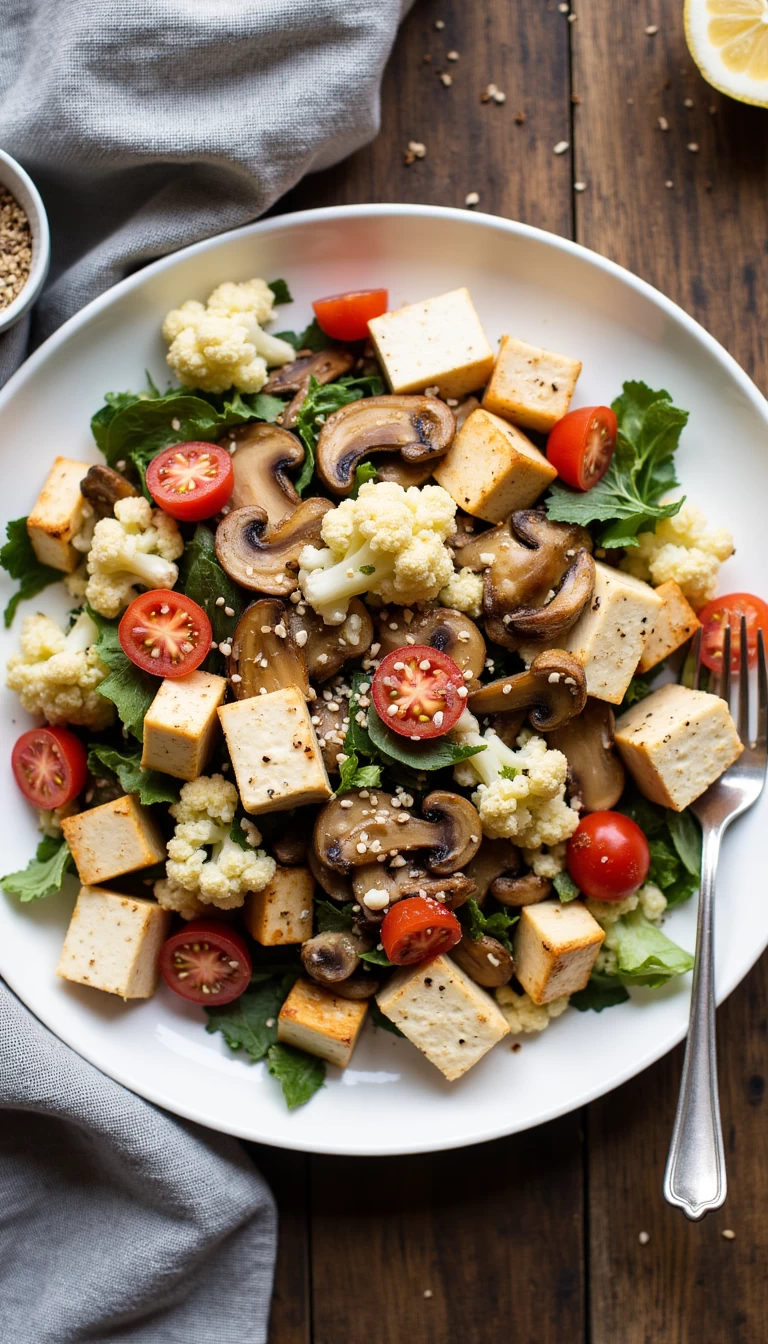 Keto Mushroom Tofu Salad