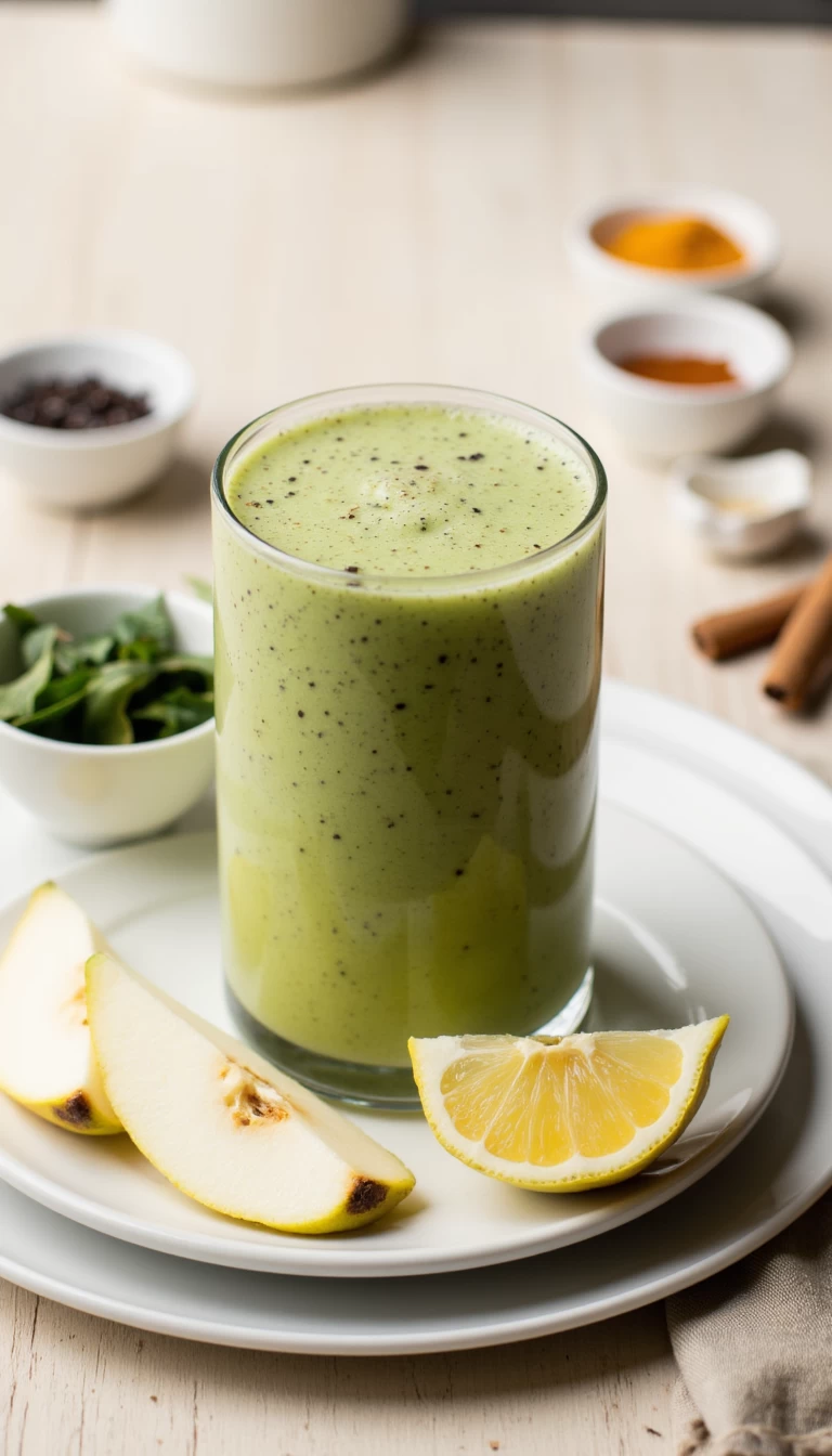Amaranth and pear green smoothie