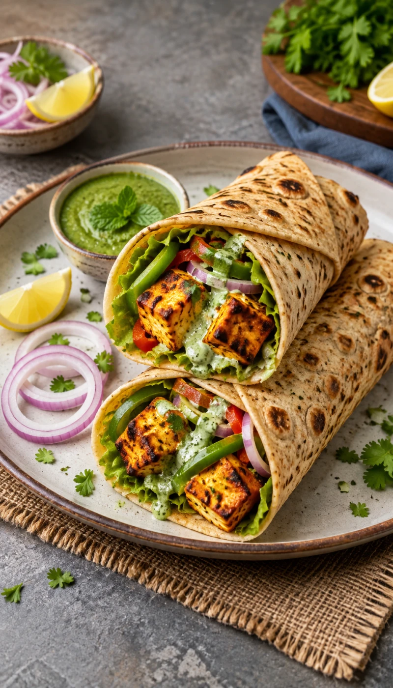 Paneer Tikka Roti Wrap