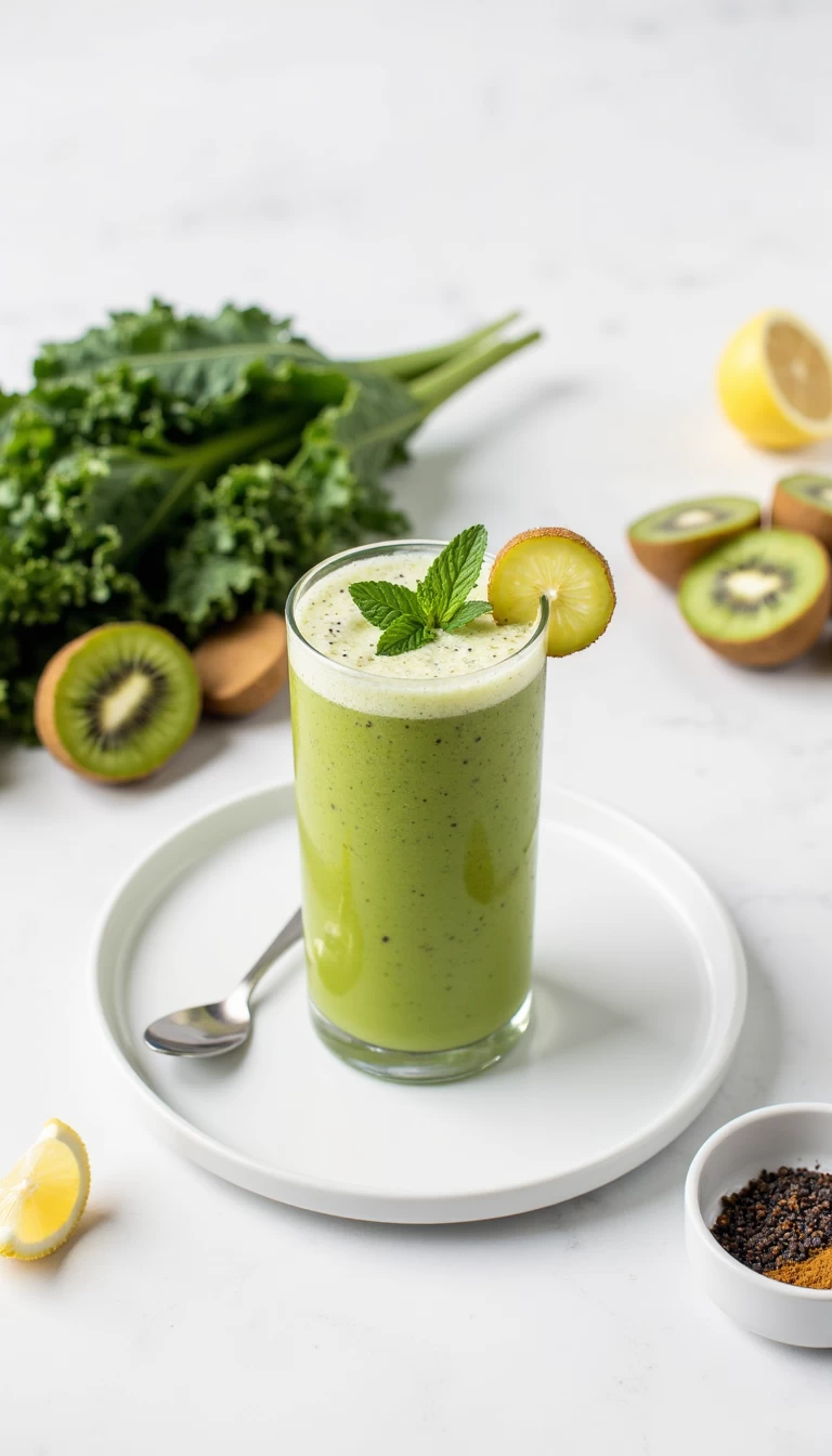 Kale and kiwi green smoothie