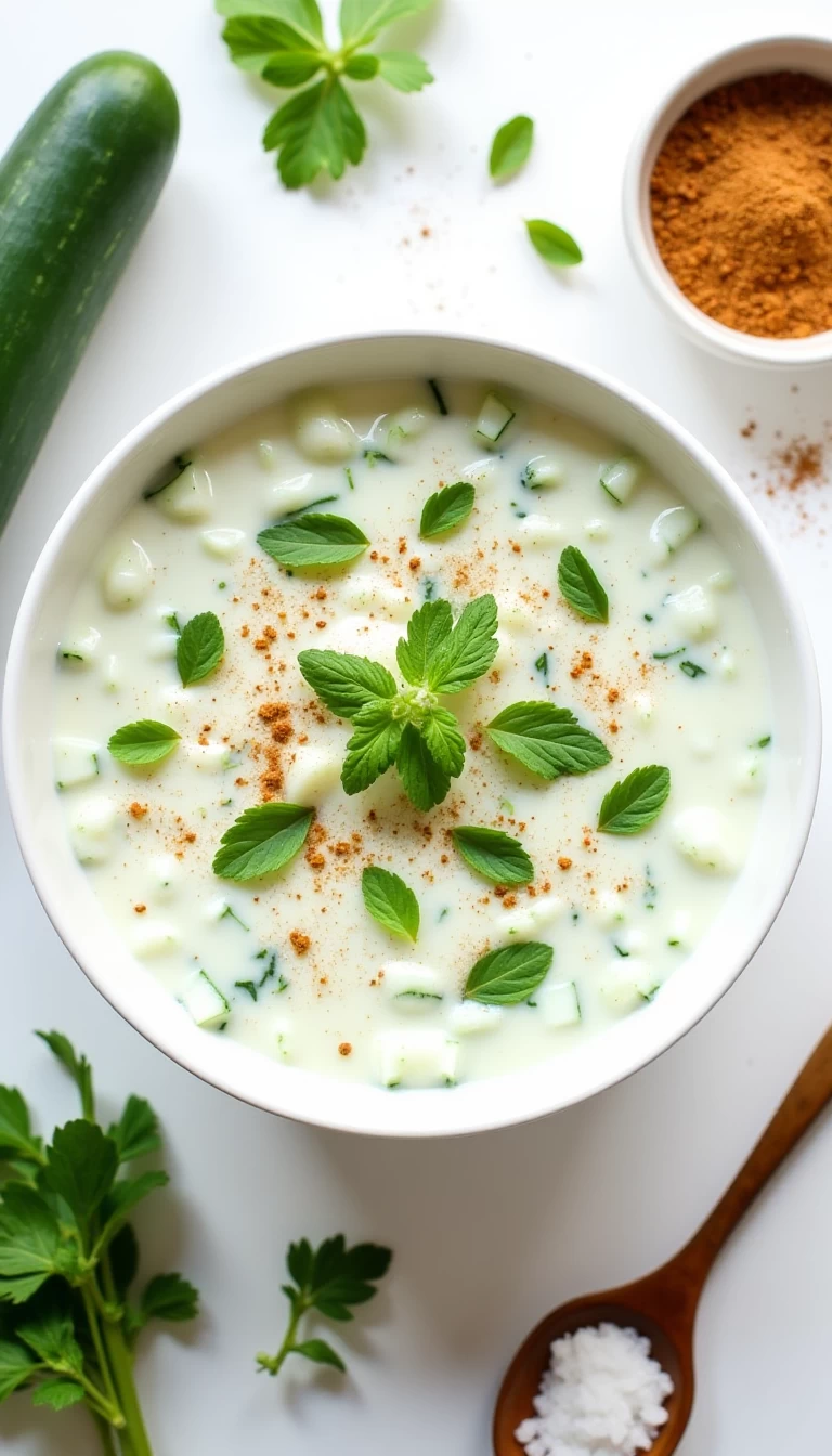 Cucumber and Flax Seeds Raita