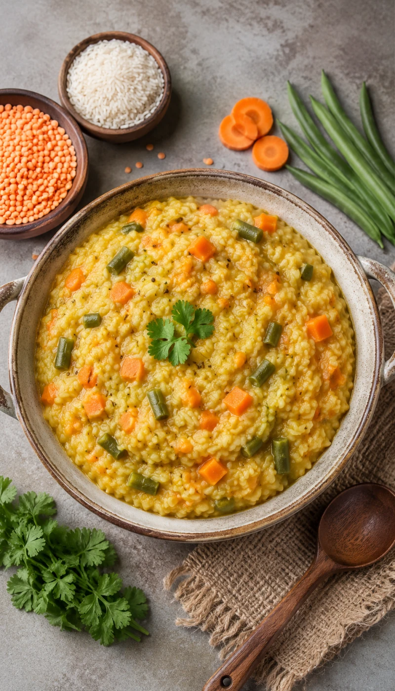 Masoor Dal & Rice Khichdi with Carrots & Beans