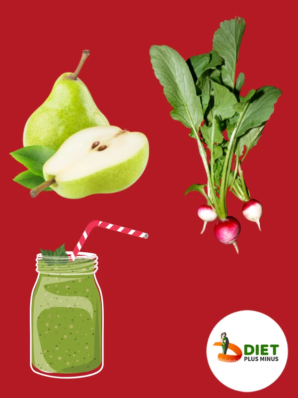 Beetroot leaves and pear green smoothie