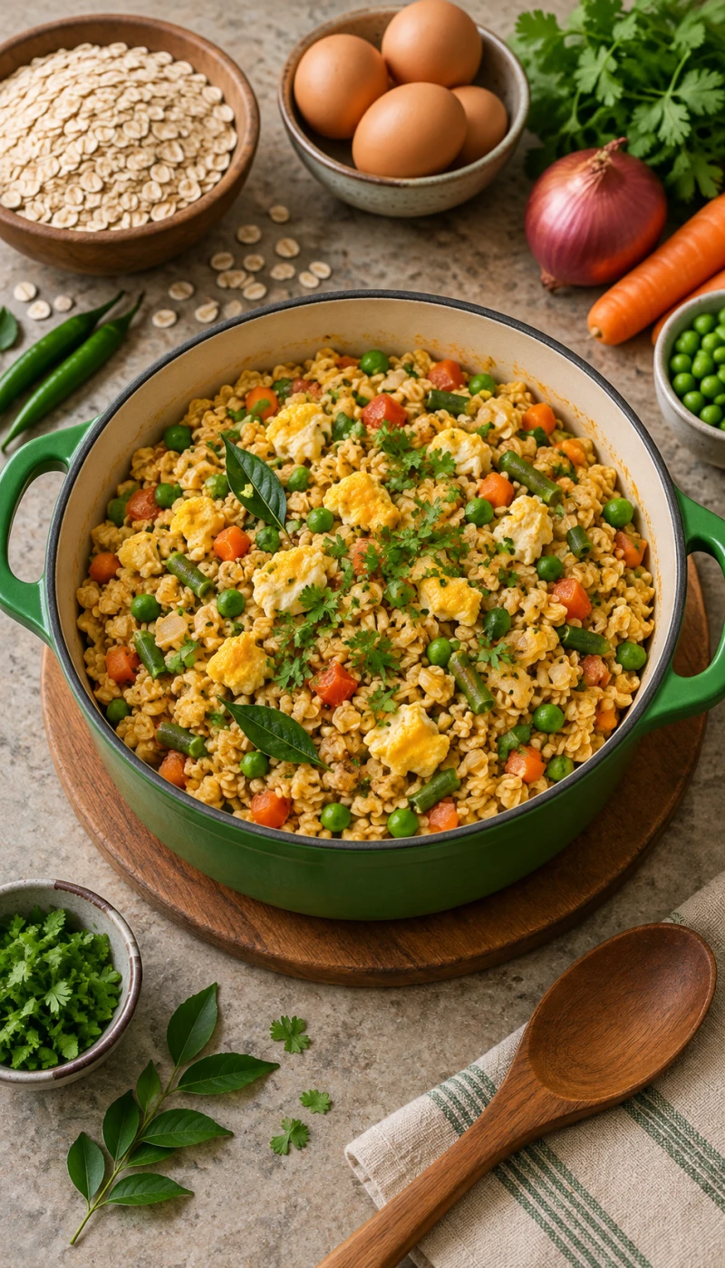 Egg and Vegetable Oats Upma